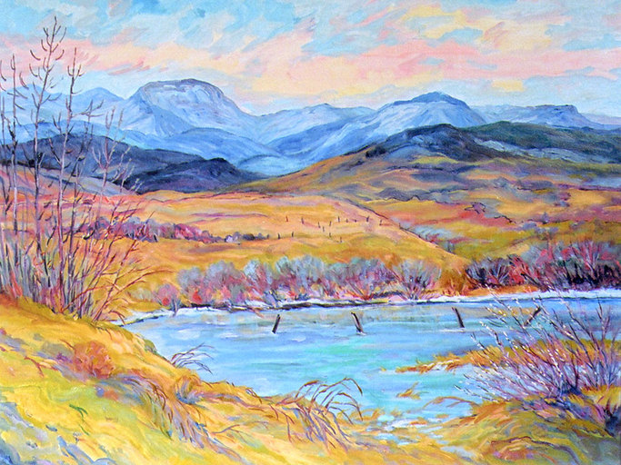 Pussy Willows - Oil landscape plein air painting by Linda Wadley - www.lindawadley.com