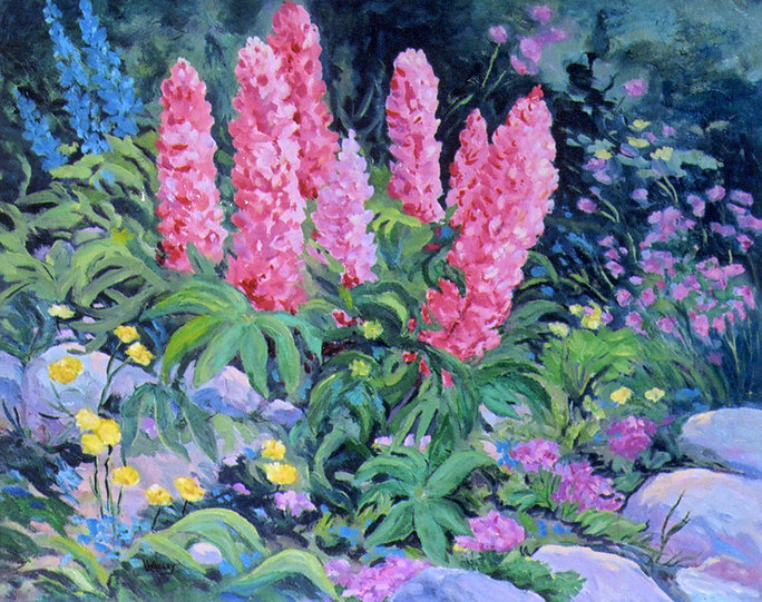 My Garden at Jasper East - Oil painting of garden flowers by Linda Wadley - www.lindawadley.com