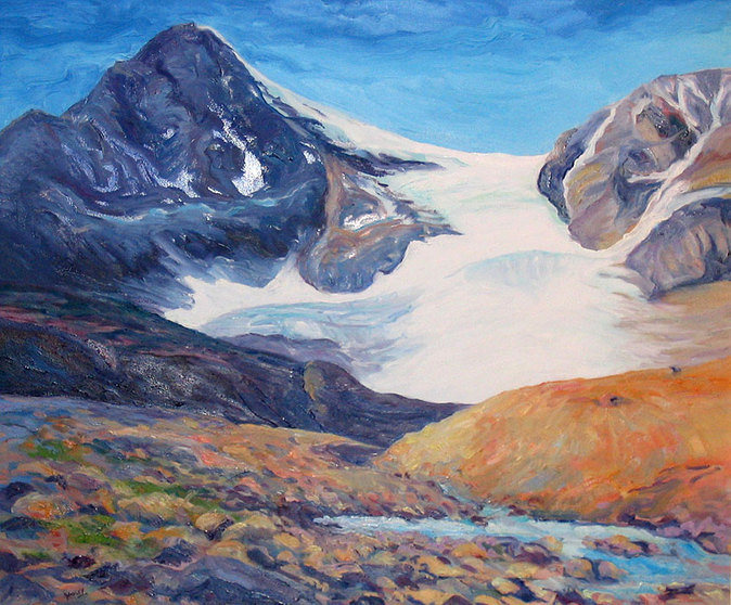 Mount Alberta - Oil painting of Mount Alberta by Linda Wadley - www.lindawadley.com
